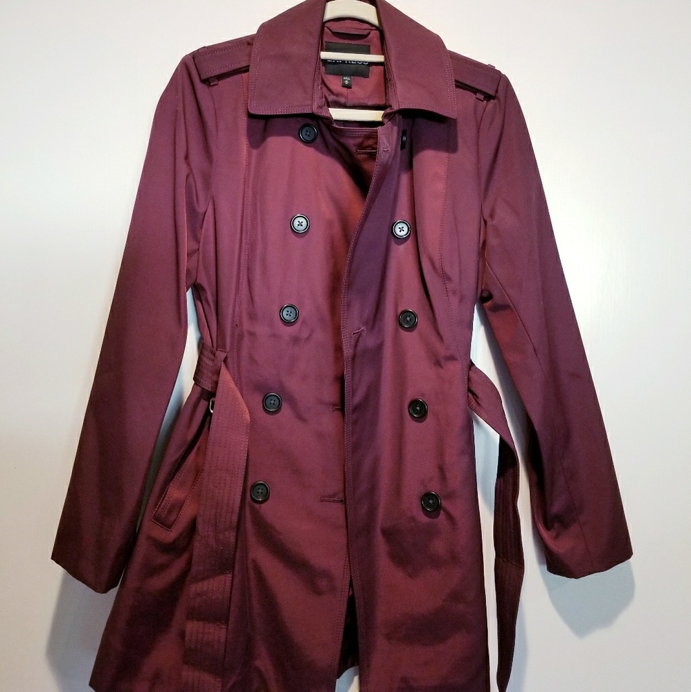 NWOT-Burgundy Trench Coat